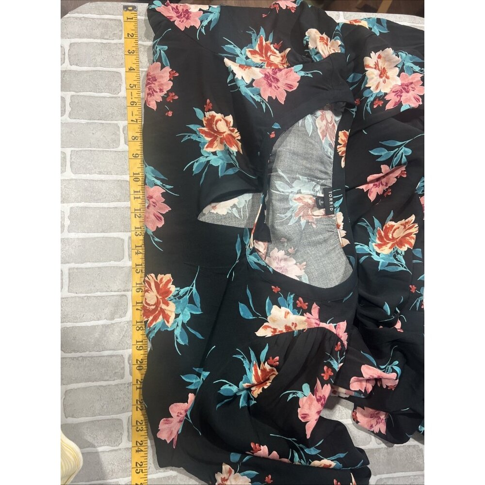 Torrid Black Floral Midi Dress - Picture 9 of 14